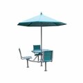 Paris Site Furnishings PSF Sombra 40'' Round Mount Perforated Steel Picnic Table with 3 Attached Chairs 969SOMBADA